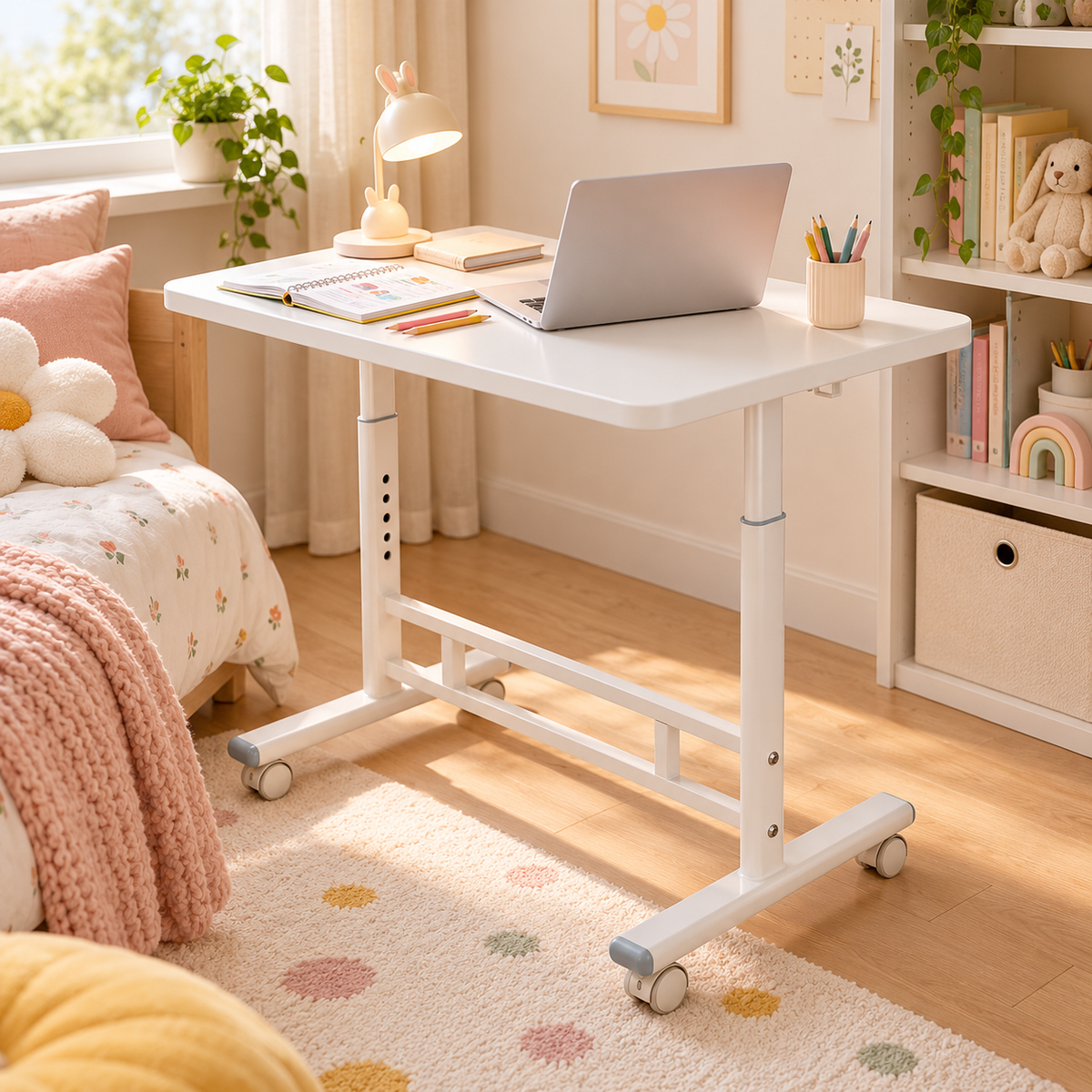 🛏️ Adjustable Bedside Table | Steel Bedroom | Families Mobile Height
