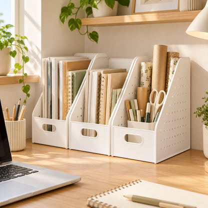 🗂️ Desk Organizer | Plastic Office Storage | Students Modular Sorting