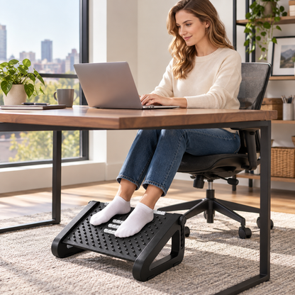 🦶 Adjustable Footrest | Plastic Office Desk | Students Massage Support