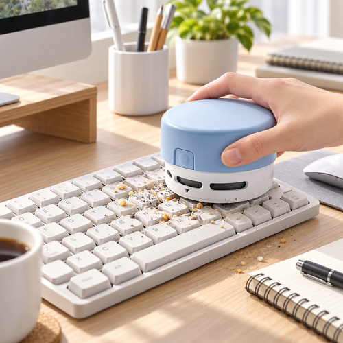 🧹 Desktop Vacuum | Plastic Study Desk | Students Cordless Suction