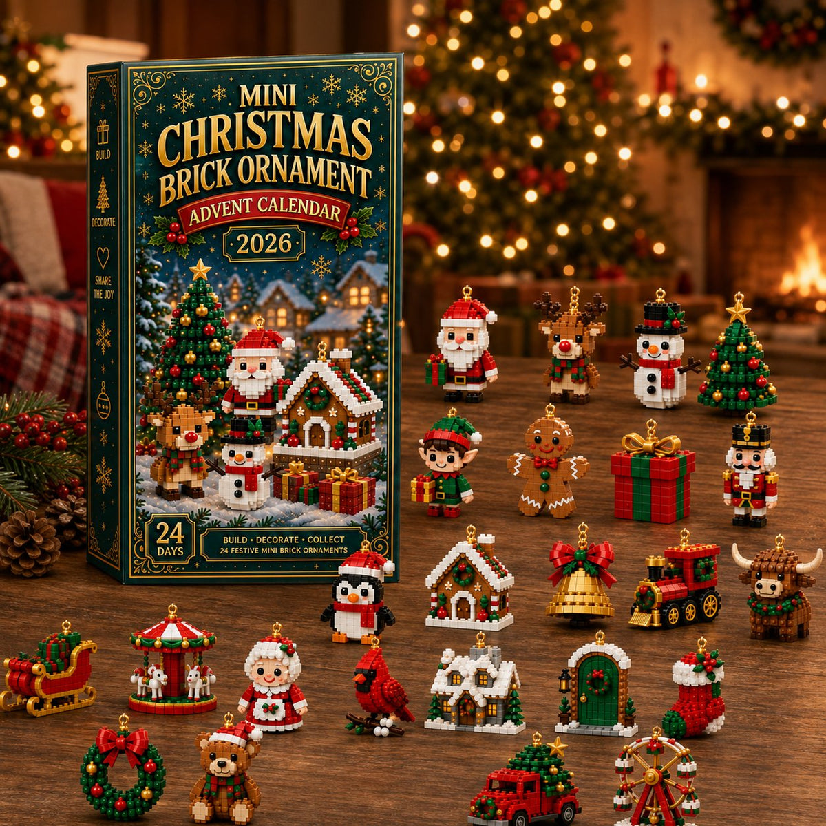 ⏳ Last Day to Save 49% – 🎄 24-Day Christmas Ornament Advent Calendar | 24 Unique Festive Designs