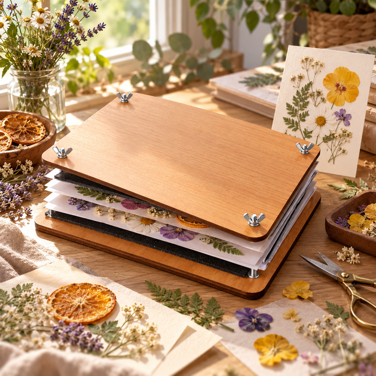 🌿 Flower Press | Wooden Craft Studio | Creators Botanical Keepsakes