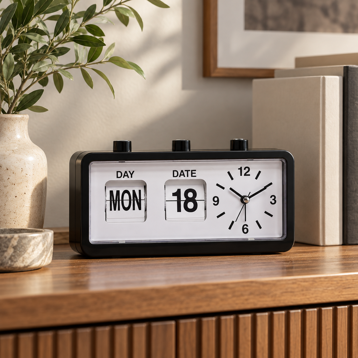 🗓️ Desk Clock | Plastic Office | Students Silent Date Display