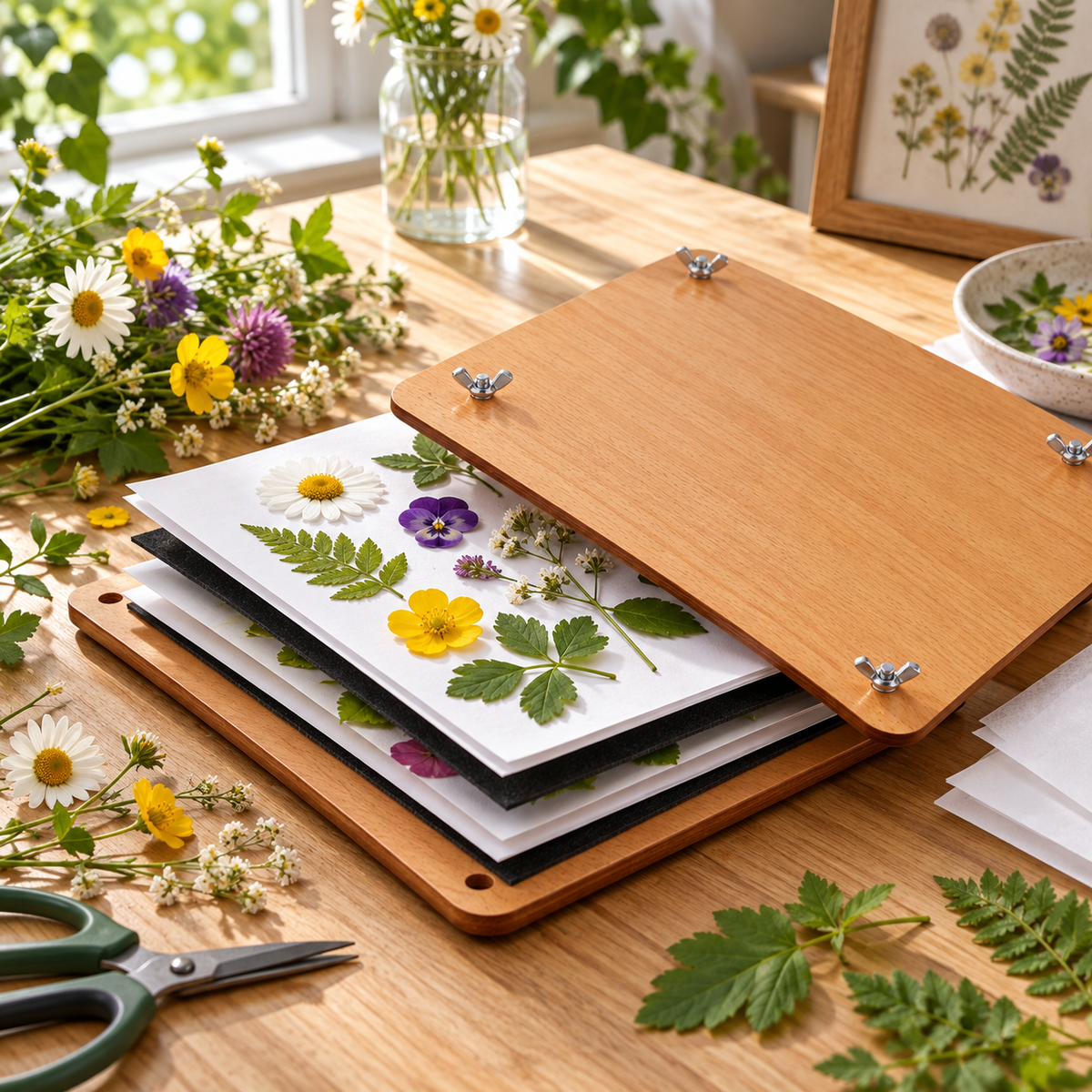 🌿 Flower Press | Wooden Craft Studio | Creators Botanical Keepsakes