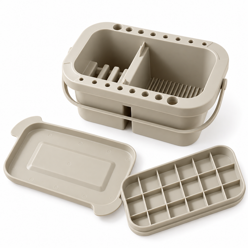 🖌️ Brush Washer | Plastic Art Studio | Artists Portable Organizer
