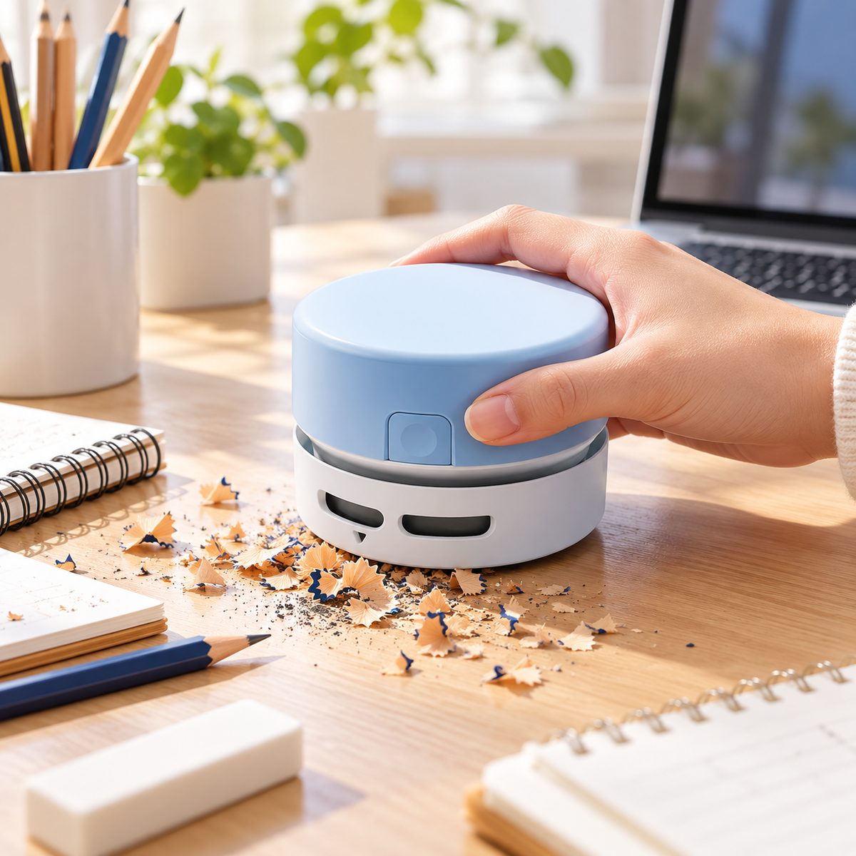 🧹 Desktop Vacuum | Plastic Study Desk | Students Cordless Suction