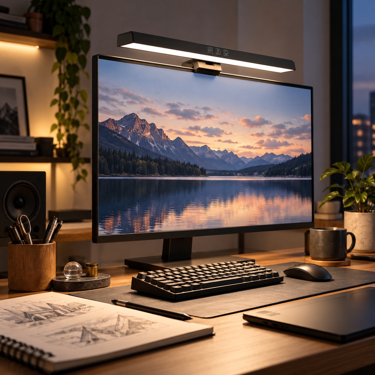 🖥️ Monitor Light | Aluminum Computer Desk | Professionals Asymmetric Illumination