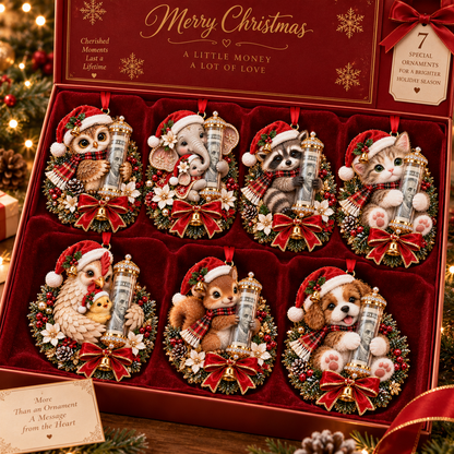7-Piece Ornament Gift Set Christmas cash gift ornament