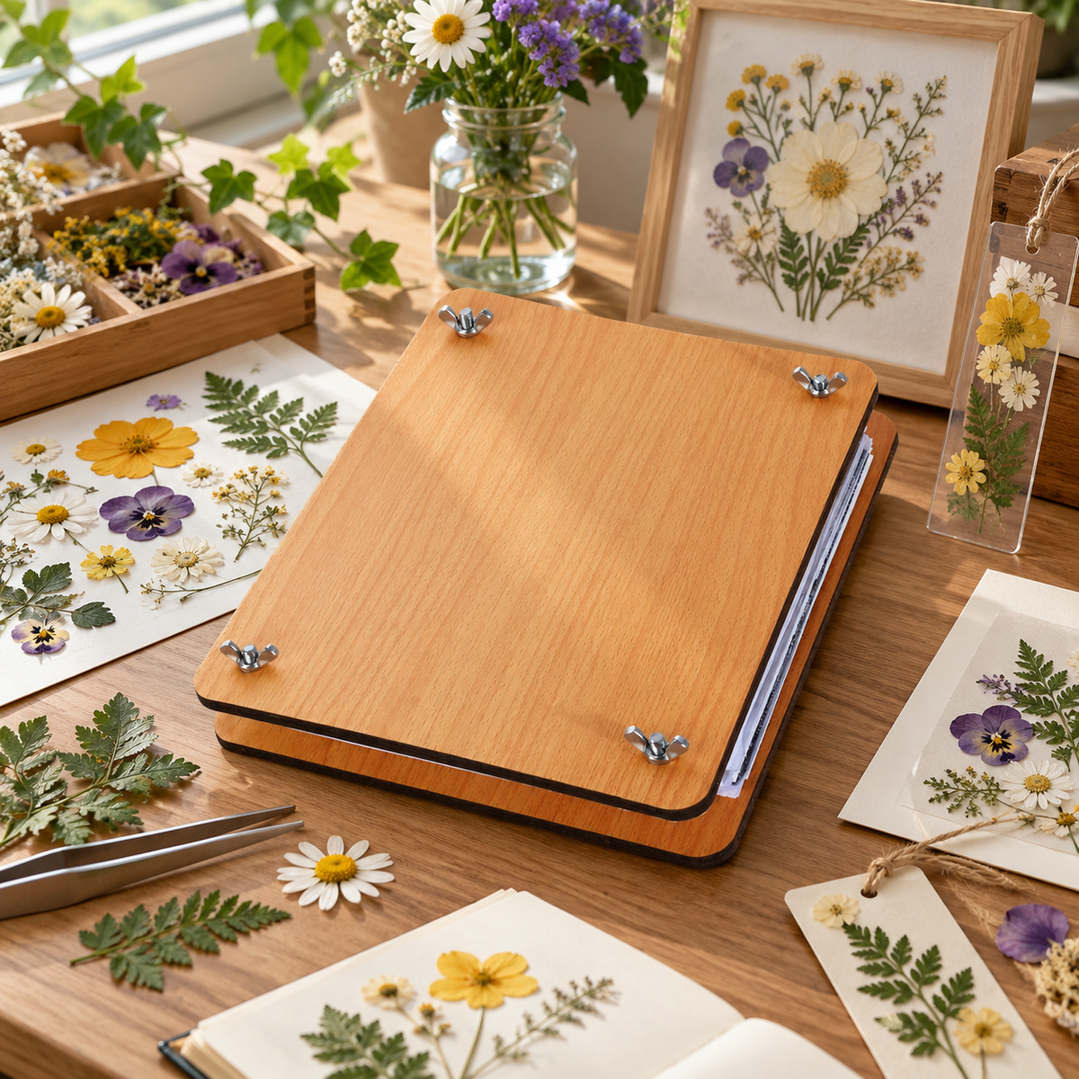 🌿 Flower Press | Wooden Craft Studio | Creators Botanical Keepsakes