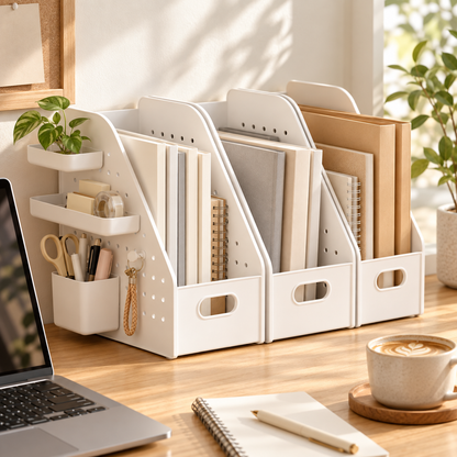 🗂️ Desk Organizer | Plastic Office Storage | Students Modular Sorting