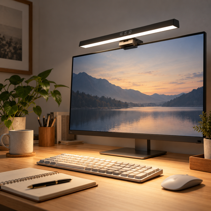 🖥️ Monitor Light | Aluminum Computer Desk | Professionals Asymmetric Illumination