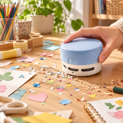 🧹 Desktop Vacuum | Plastic Study Desk | Students Cordless Suction