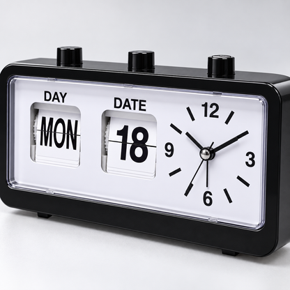 🗓️ Desk Clock | Plastic Office | Students Silent Date Display