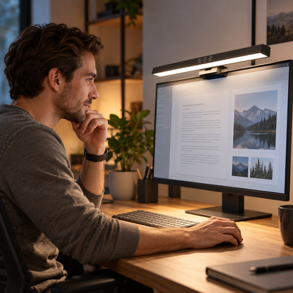 🖥️ Monitor Light | Aluminum Computer Desk | Professionals Asymmetric Illumination