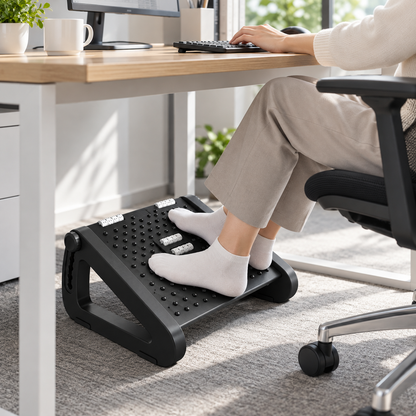 🦶 Adjustable Footrest | Plastic Office Desk | Students Massage Support