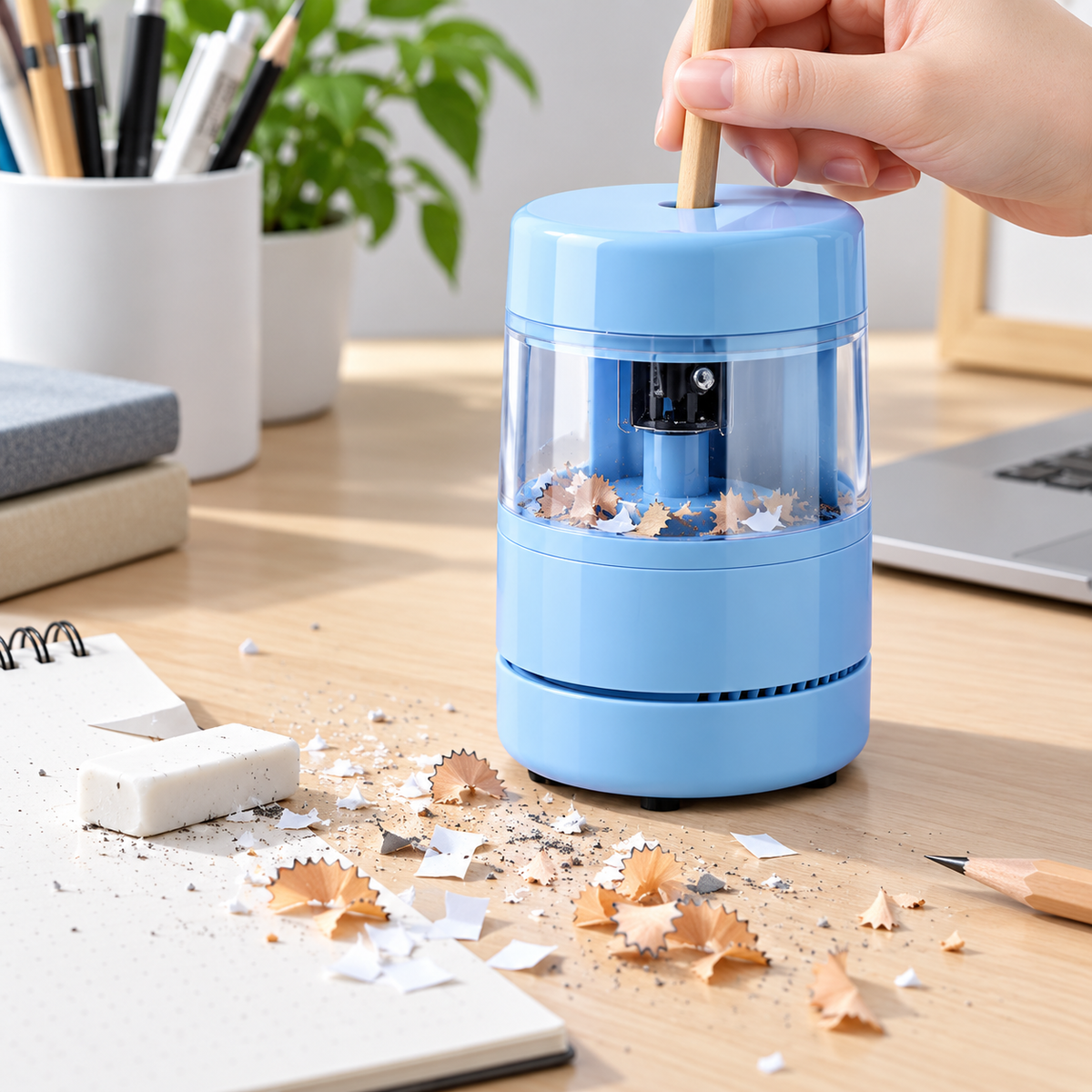 ✏️ Electric Sharpener | Plastic Study Desk | Students Compact Cleanup