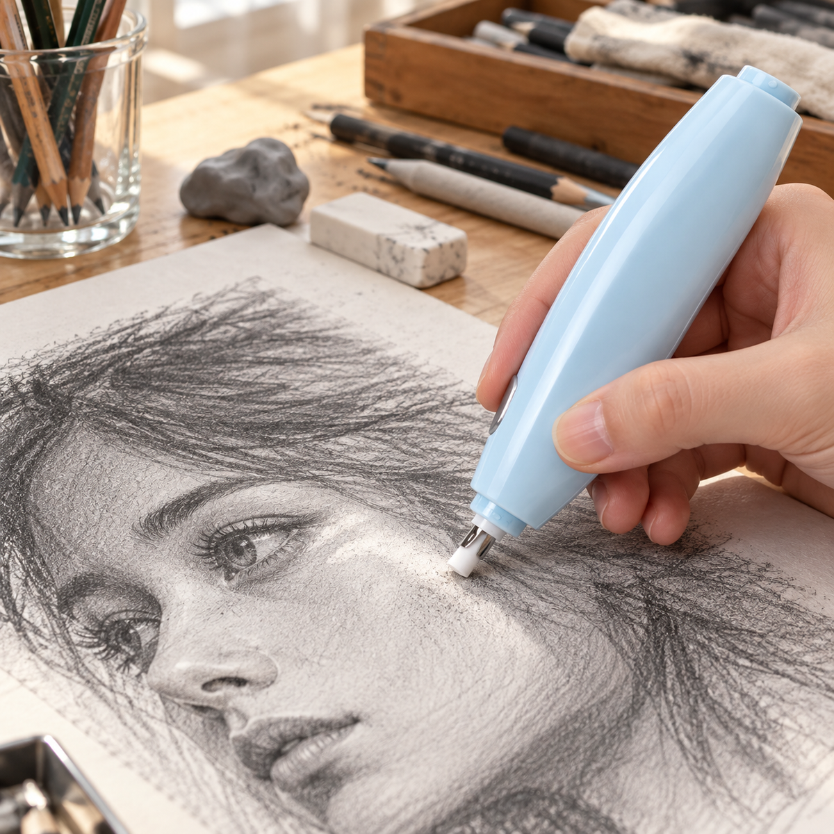 🖍️ Electric Eraser | Plastic Art Studio | Artists Precision Highlighting