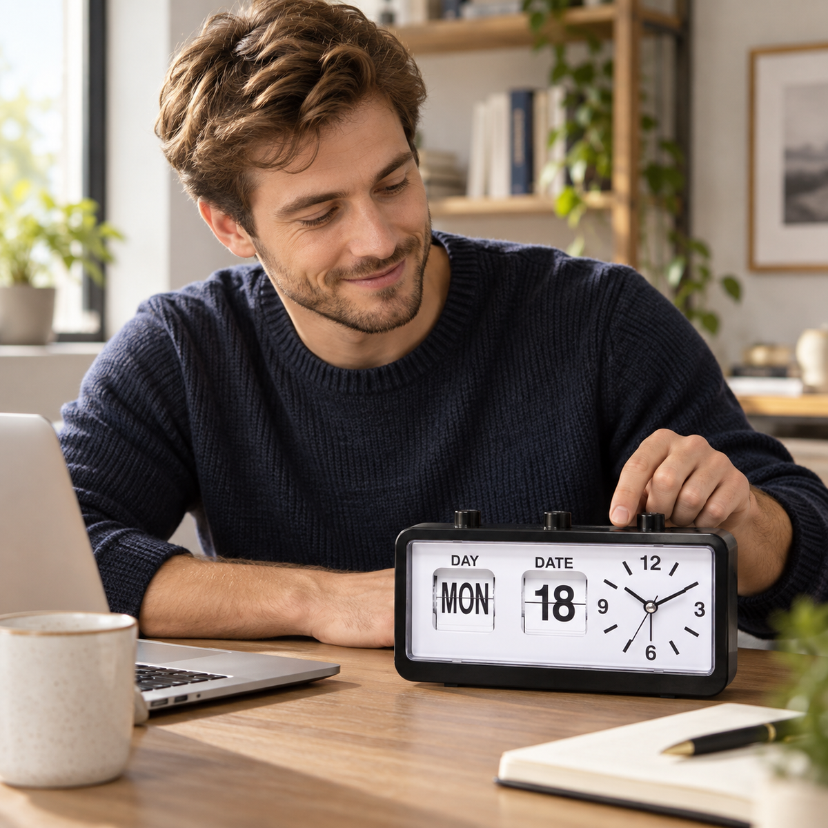 🗓️ Desk Clock | Plastic Office | Students Silent Date Display