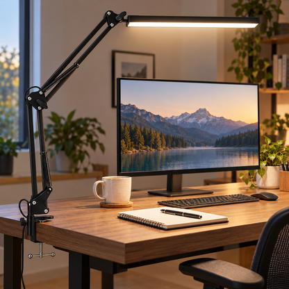 🔆 LED Desk Lamp | Metal Study | Readers Adjustable Clamp