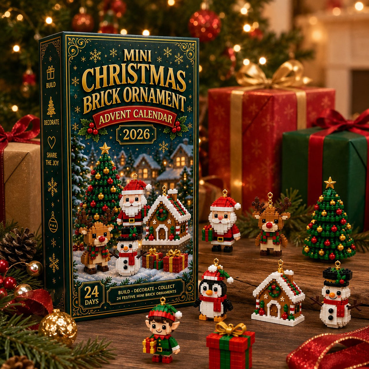 ⏳ Last Day to Save 49% – 🎄 24-Day Christmas Ornament Advent Calendar | 24 Unique Festive Designs
