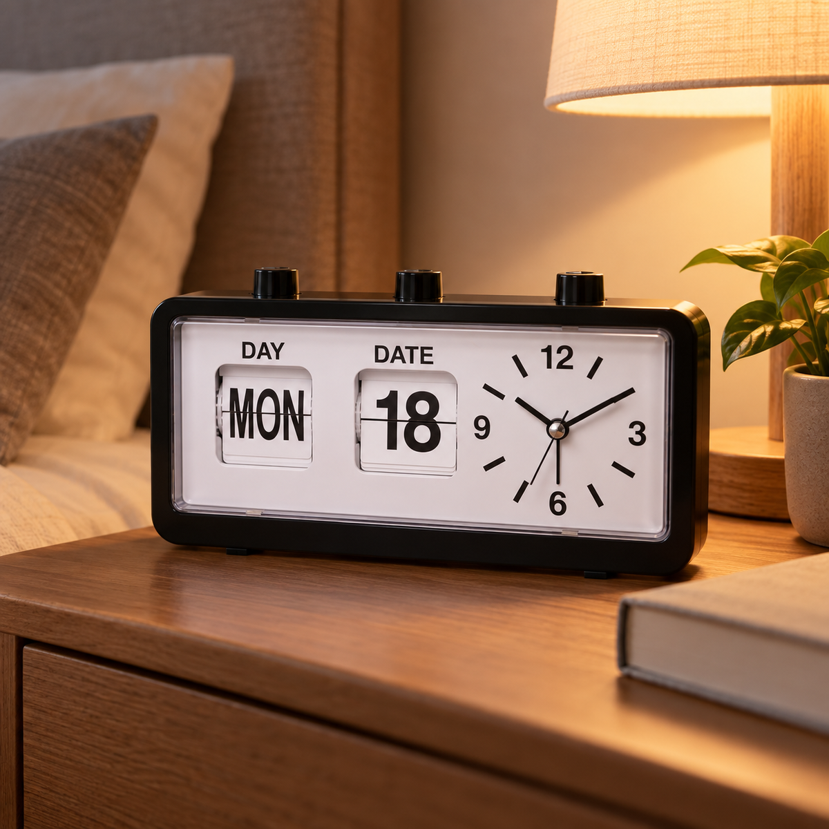 🗓️ Desk Clock | Plastic Office | Students Silent Date Display