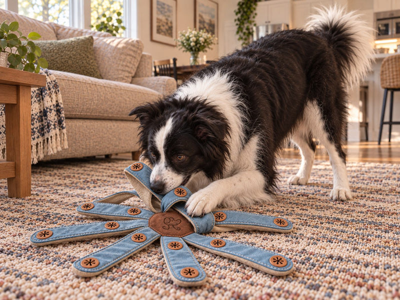 Border Collie exploring Dogtopus