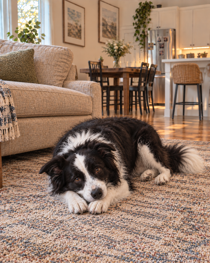 Dog resting before enrichment play