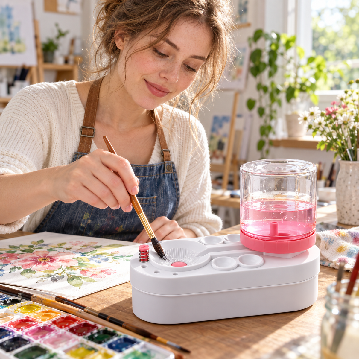 🫧 Automatic Brush Washer | Plastic Studio | Artists Fresh-Water Cycling