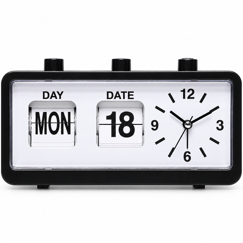 🗓️ Desk Clock | Plastic Office | Students Silent Date Display