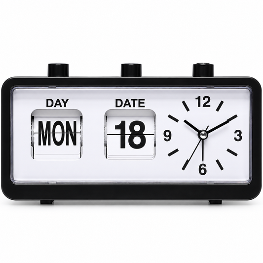 🗓️ Desk Clock | Plastic Office | Students Silent Date Display