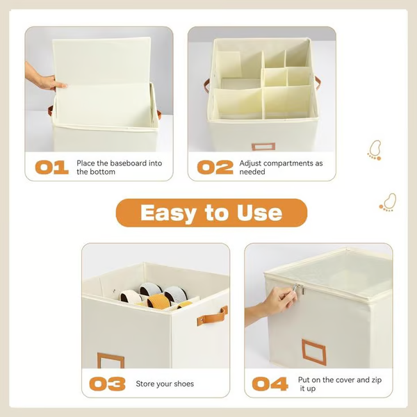 ⏰🔥 LIMITED TIME 49% OFF! 👟 Foldable Fabric Shoe Organizer – Dustproof & Breathable